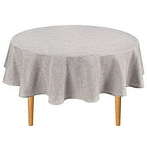 Hiasan 60 Inch Linen Round Table Cloth - Wrinkle and Stain Resistant Washable Polyester Fabric Table Cloth for Dining Room Kitchen Party, Stone