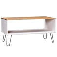 thumbnail image 1 of vidaXL Table Basse New York Blanc et Bois Clair Pin Massif, 1 of 3