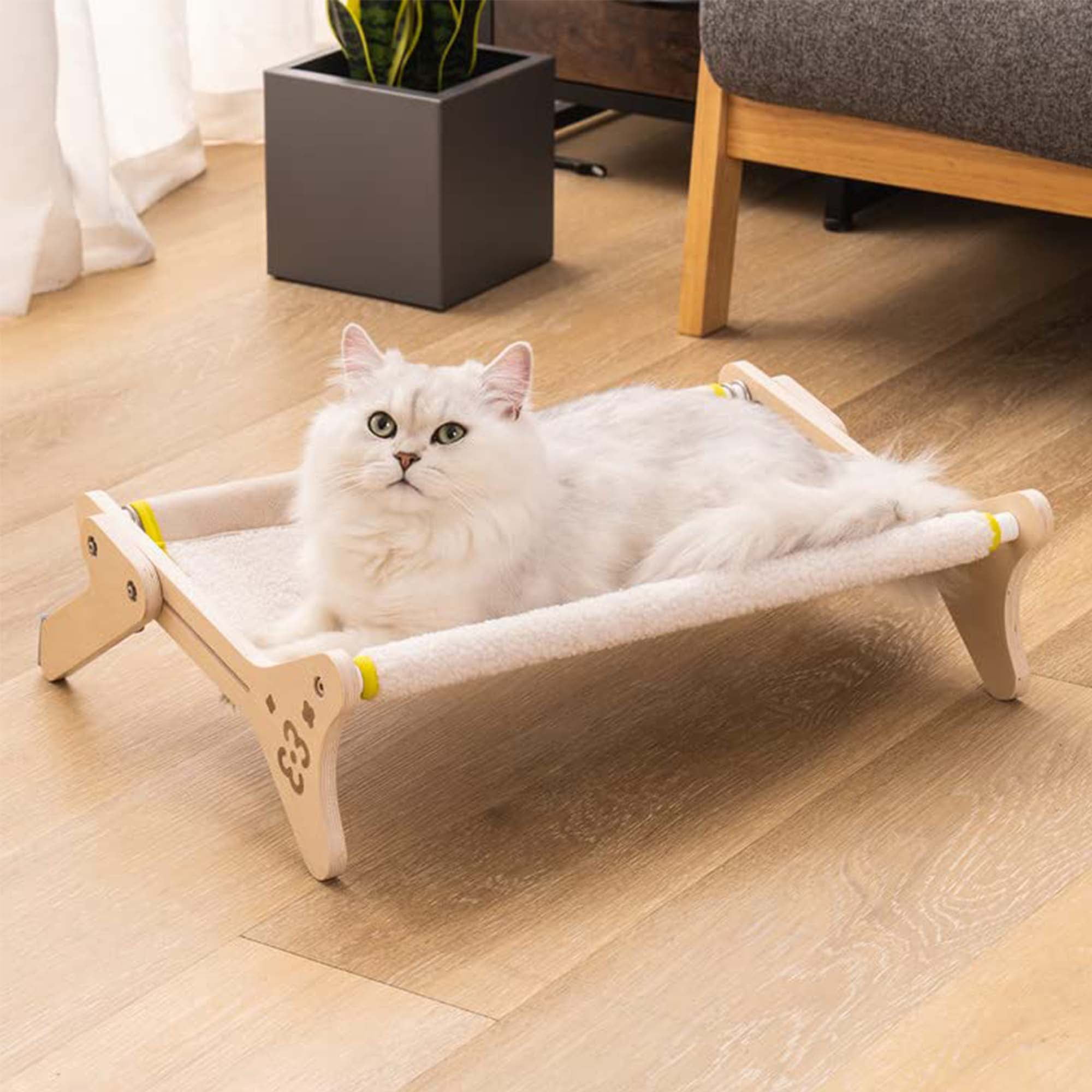 Cat Window Perch Cat Bed for Indoor Cats Cat Window Hammock Seat Adjustable  Sturdy Durable Steady Cat Bed Providing All-Around Sunbath Washable Space  Saving (2 in 1 Cream-Colored) 