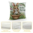 thumbnail image 4 of Creowell  Happy Easter Hello Spring Gnome Flower Throw Pillow Covers, 18 x 18 Inch Cushion Case Decoration for Sofa Couch, 4 of 5