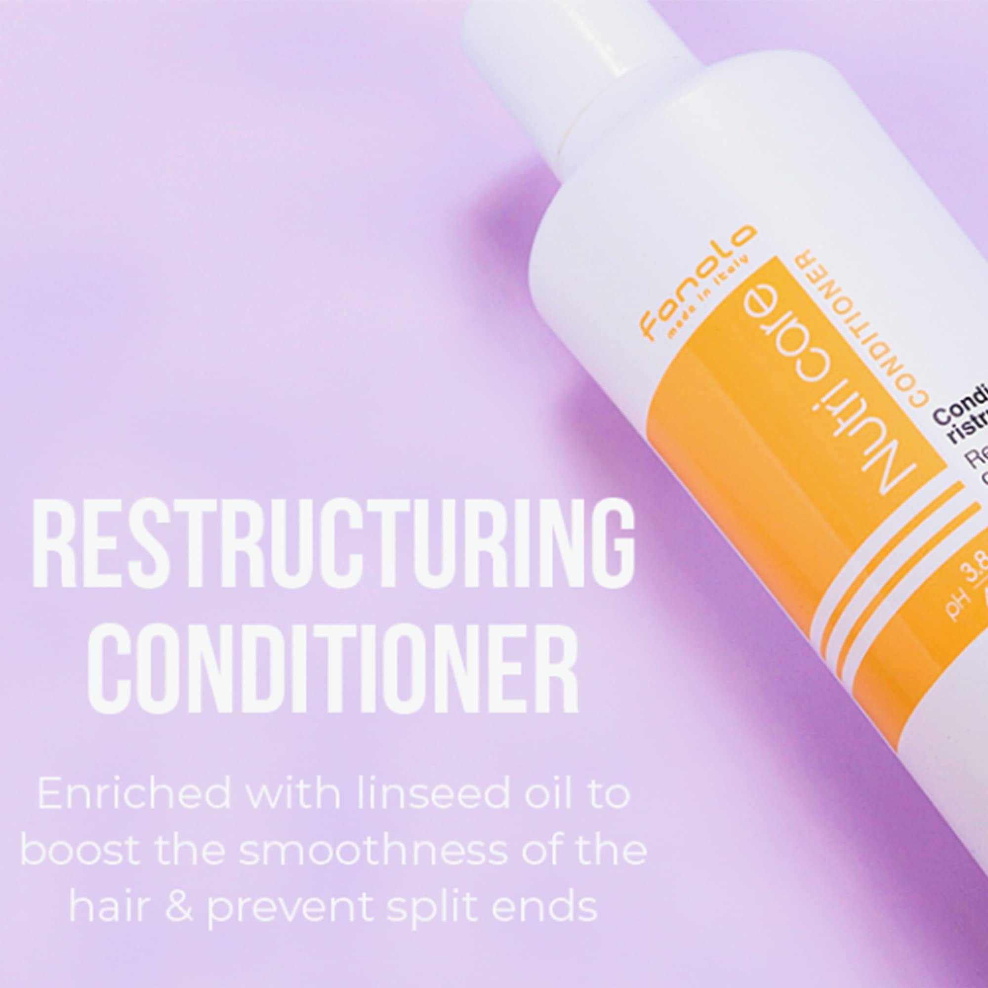 Fanola No Yellow Shampoo, 11.83 oz 1 Pc, Fanola Nutri Care Restructuring Conditioner, 11.83 oz 1 Pc