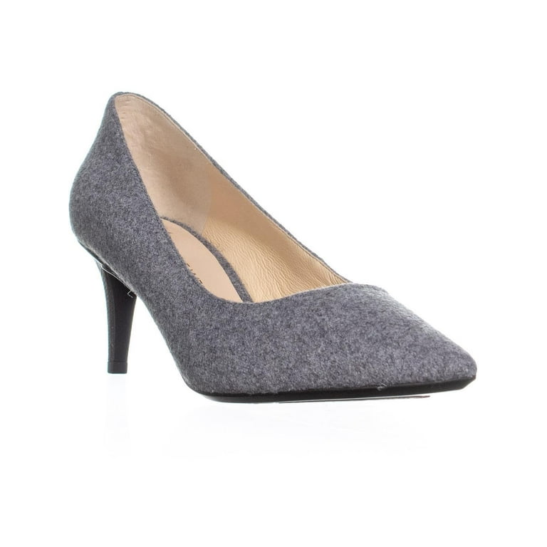 Womens Nine West Soho9x9 Kitten Heel Pumps Light Grey 8.5 US