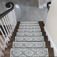 thumbnail image 2 of SussexHome Flower Design 9" X 28" Stair Treads - 70 % Cotton Anti-Slip Carpet Strips for Indoor Stairs-Easy to Install Stair Treads with Double Adhesive Tape-Safe, Extra-Grip, 13-Pack-Gray, 2 of 9