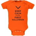 thumbnail image 1 of Halloween - Keep Calm My First Halloween Orange Soft Baby One Piece, 1 of 1