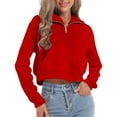 thumbnail image 4 of NMMUED Going Out Tops for Women, Cropped Long Sleeve Tops for Women, Fall Clothes for Women, Oversized Sweatshirt for Women, Plain Sweatshirt Women, Red M, 4 of 4