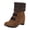 Khaki, variant on Women's Ankle Boots Warm Fur Lined Wedge Hidden Heel Pull on Fashion Casual Winter Boots