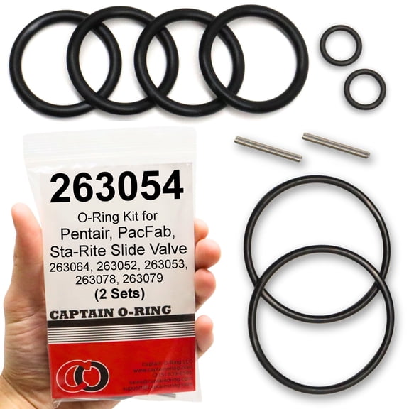 Captain O-Ring - Replacement 263054 O-Ring Kit for Pentair/PacFab/Sta-Rite Slide Valve 263064, 263052, 263053, 263078, 263079 2 Sets