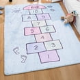 thumbnail image 2 of Hopscotch Rug, 39.37in*62.99in/59.06in*78.74in Hop And Count -Fun And Educational, Durable Kid’s Woven Anti Slip Floor Play Mat For Bedroom, Nursery, Classroom, 2 of 5