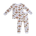 thumbnail image 3 of Baby Girl Pajamas Bamboo Long Sleeve Top and Pants Soft Homewear Set Toddler Girl Clothes White 3-4 Years, 3 of 3
