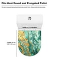 thumbnail image 5 of Xoenoiee Toilet Lid Cover Decorative Elastic Toilet Bowl Lid Cover Washable Elastic Edges Toilet Seat Lid Cover Fits Most Round, Elongated And Oblong Lids for Bathroom Decor, Green Golden Marble, 5 of 6
