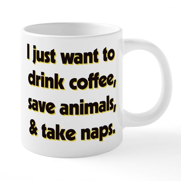 CafePress - Drink Coffee Save Animals A - 20 Oz White Ceramic Mega Mug