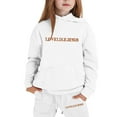 thumbnail image 3 of Zylarhe Girls Boys Sweatshirt Stylish Girls Outfits Set for Casual Winter Wear Featuring Printed Hooded Sweatshirt Ensemble Suitable for White 8-9 Years, 3 of 4