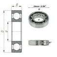 thumbnail image 4 of Unique Bargains 6901 Roulements à Billes Rainures Profondes 12x24x6mm P4 Type Ouvert Roulements Lubrifiés 1 Pcs Roue de Scooter de Voiture Planche à Roulettes Universelle Ton Argent, 4 of 6