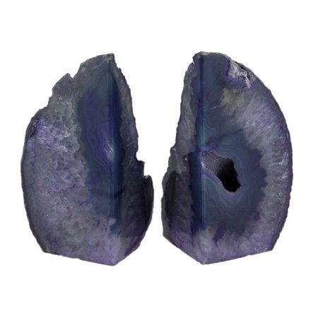 Stone Bookends - Small Polished Purple Brazilian Agate Geode Bookends <4 Pounds