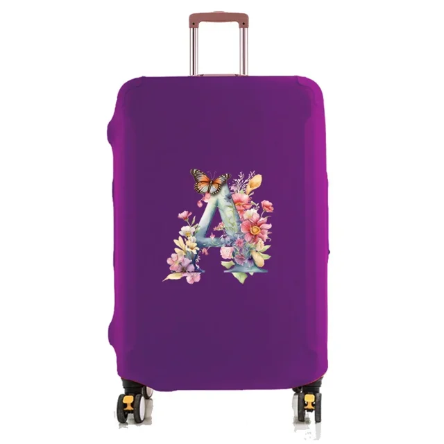 Travel Luggage Cover Baggage Suitcase Protector Washable Reusable Dustproof Scratch-proof Suitcase Cover Butterfly Print Pattern 8butterfly letter A L