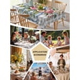 thumbnail image 6 of Pink Spring Floral Tablecloth Rectangle Table Cloths 54x108, Waterproof Tablecloth Outdoor Table Cloth, Flowers Gray Plaid Farmhouse Washable Table Cover for Kitchen Dinning Party, 6 of 8