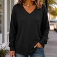 thumbnail image 6 of Tqcoqu Women's Ribbed V‑Neck Sweatshirt, Loose Long Sleeve Knit‑Like Pullover Casual Loungewear Top, 6 of 9