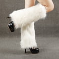 thumbnail image 6 of Women Leg Warmers Colorful Furry Faux Fur Fashion Appearance Stretchy Boot Covers for Daily Wear, 6 of 8