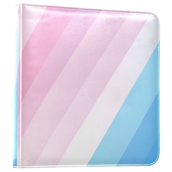 FORMRS 3 Ring Photo Album 4"x6" Self Adhesive Large Capacity PU Leather Cover, Pink Gradient