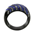 thumbnail image 3 of Black Stainless Steel Ring with AAA Grade CZ in Blue for Women Blue Series Stone Color Style TK3751 Size 8, 3 of 5