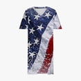 thumbnail image 3 of Plus Size Summer Dresses for Women Short Sleeve V Neck Comfort Fashion Dresses Dressy Patriotic Wear with Pockets, 3 of 4