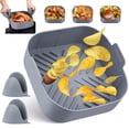thumbnail image 1 of Non-Stick Reusable Silicone Basket, Air Fryer Accessories for Faster Cooking with Oil Guide Groove Design for Easy to Clean and Heat Resistant Square Pots for Wide Application, 1 of 5