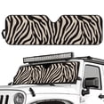 thumbnail image 2 of Uorisanigo Windshield Sun Shade for 2007-2024 Wrangler Rubicon Sahara TJ JK JKU 2 & 4 Door, Beige Zebra Stripe Window Sun Visor for UV Rays & Heat Protection, Windshield Sunshade, 2 of 7