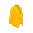 thumbnail image 3 of Women's Casual Fitted Blazer Draped Open Front with Ruched 3/4 Sleeves (S-3XL), 3 of 5