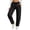 Black, variant on Women's Curved Leg Sweatpants, Elastic Drawstring Waist, Wide Leg Sport Trousers with Side Pockets Blue M