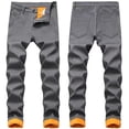 thumbnail image 1 of Pantalones vaqueros de invierno for hombre con forro polar, elásticos y térmicos, de corte regular for clima frío., 1 of 7