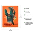 thumbnail image 2 of Mexico - Senor Cactus wearing a Sombrero Serape and Guitar - Mexican Department of Tourism - Vintage Travel Poster by Espert c.1945 - Master Art Print (Unframed) 9in x 12in, 2 of 4