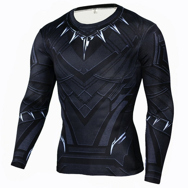 Rashguard Gym Man Fitness Long Sleeve Compression Shirt Bat Spider Superhero Print Fashion Cloth For Running Training Exercise