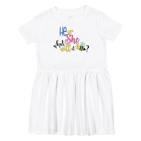 Inktastic He or She What Will It Be? Girls Toddler Dress