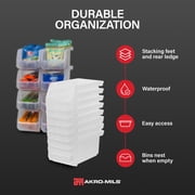 ReadySpace Medium Clear Plastic Stackable Storage Bins, 8 Pack