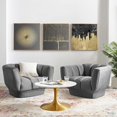 thumbnail image 2 of Tufted Armchair Accent Chair, Set of 2, Velvet, Grey Gray, Modern Contemporary Urban Design, Living Lounge Room Hotel Lobby Hospitality, 2 of 4