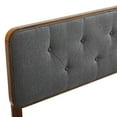 thumbnail image 6 of Modway Collins Tufted Queen Fabric and Wood Headboard in Walnut Charcoal, 6 of 9
