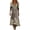 A-Khaki152, variant on Women's Aztec Maxi Dress V Neck Long-Sleeve Summer Camping Floor-Length Gown
