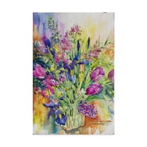 Trademark Fine Art 'Iris Blue And Tulips Too' Canvas Art by Annelein Beukenkamp