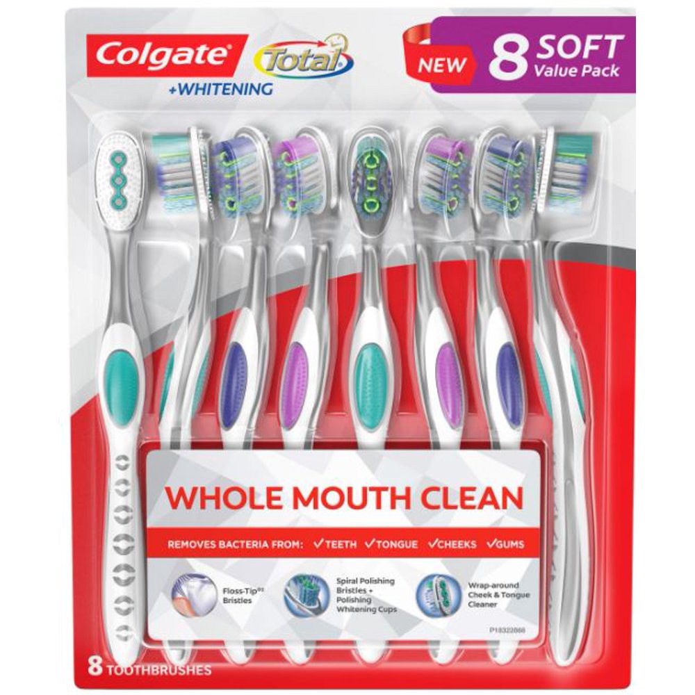 Colgate Total Advanced Whitening Toothbrushes, 8ct
