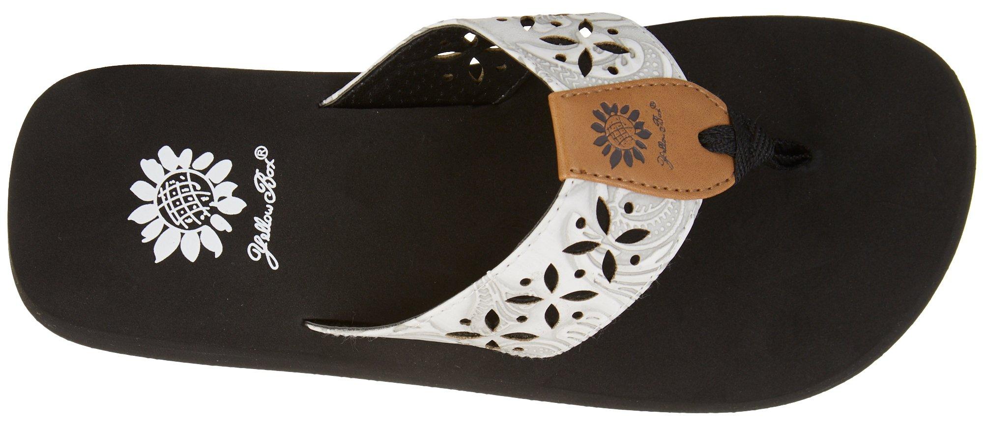 little girl yellow box flip flops