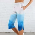 thumbnail image 2 of huaimei Womens Capris Pants for Summer Loose Fit High Waisted Capris Soft Running Workout Drawstring Wide Leg Trousers with Pockets, 2 of 8
