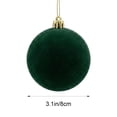 thumbnail image 2 of COM1950s Flocked Christmas Ball Ornaments, Shatterproof Velvet Tree Decorations with Hanging String for Holiday Party and Home Display, 2 of 6