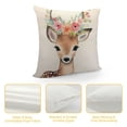 thumbnail image 4 of JRXY  Watercolor Animals Painting Throw Pillow Cover Cute Sika Deer with Flower Wreath Pillow Case Decorative Farmhouse Cushion Cover for Home Couch Bed (Deer) White, 4 of 5