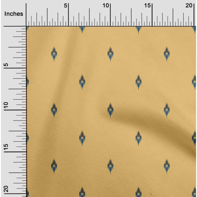 oneOone Silk Tabby Fabric Small Motif Ikat Print Fabric BTY 42 Inch Wide