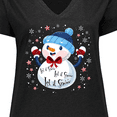 thumbnail image 4 of Inktastic Holiday Snowman Women's Plus Size V-Neck T-Shirt, 4 of 5