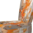 thumbnail image 4 of Designart "Shattered Realities Orange Brown Intrigue" Orange Cubism Upholstered Accent Chair - Modern Arm Chair For Living Room, 4 of 7