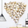 thumbnail image 2 of 48pcs Hollow Paper Wall Sticker, Boho Silvery & Golden Color Butterfly Design Creative Self Adhesive 3D Butterfly Wall Decor, 2 of 4
