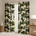 thumbnail image 2 of Feelyou Initial U Curtains Pack of 2 (52x84 Each), Green Camouflage Window Curtains, 2 of 6