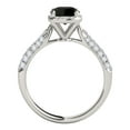 thumbnail image 4 of Mauli Jewels Engagement Rings for Women 1 Carat Halo Black Diamond Engagement Ring 4 prong 14k White Gold, 4 of 7