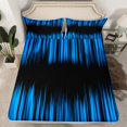 thumbnail image 2 of Homewish Stripe Line Pattern Full Size Sheets,Modern Abstract Geometric Bed Sheets,Blue Black Sheet Sets For Girl Teens,Breathable Home Decor,4 Pieces, 2 of 7